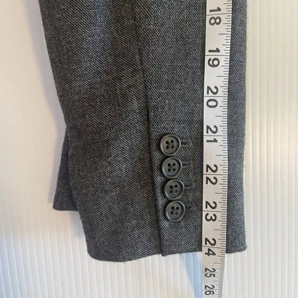 J Crew School Boy Wool Spandex Blazer Size 6 Gray Neutral Minimalist Preppy
