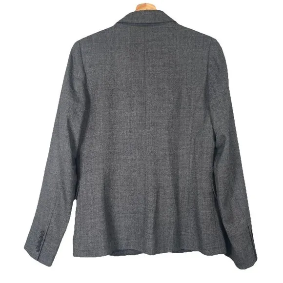 J Crew School Boy Wool Spandex Blazer Size 6 Gray Neutral Minimalist Preppy
