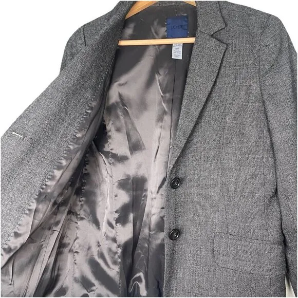 J Crew School Boy Wool Spandex Blazer Size 6 Gray Neutral Minimalist Preppy