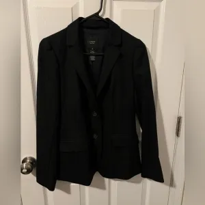 J. Crew Super 120 Wool Black Blazer Sz. 4 With Small Pinstripe