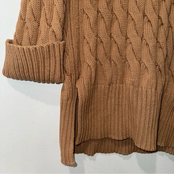 J Crew Sweater Womens‎ Small/Medium Cable Knit Brown Long Sleeve Pullover