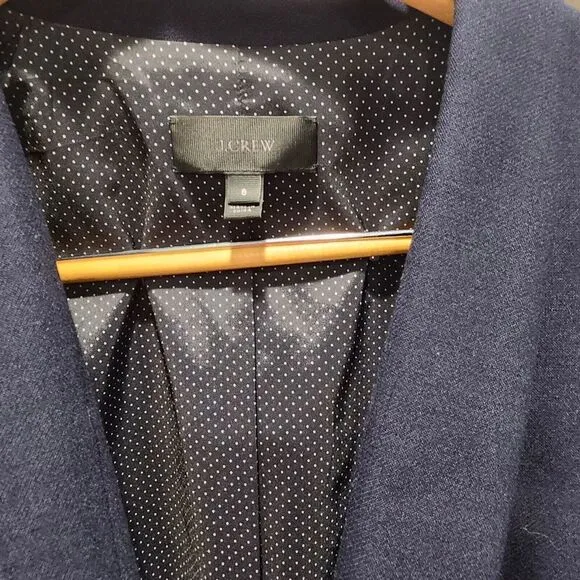 J Crew Women's Parke Blazer Wool Blend‎ Lined Navy Preppy/Career #G7726 Size 8