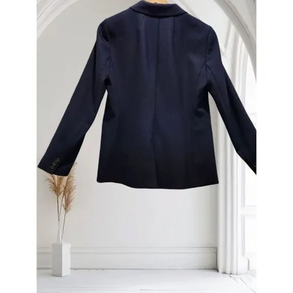 J Crew Women's Parke Blazer Wool Blend‎ Lined Navy Preppy/Career #G7726 Size 8