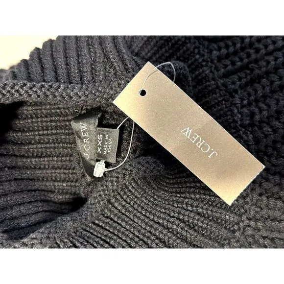 J. Crew NWT Relaxed Rollneck Sweater in Black Size XXS
