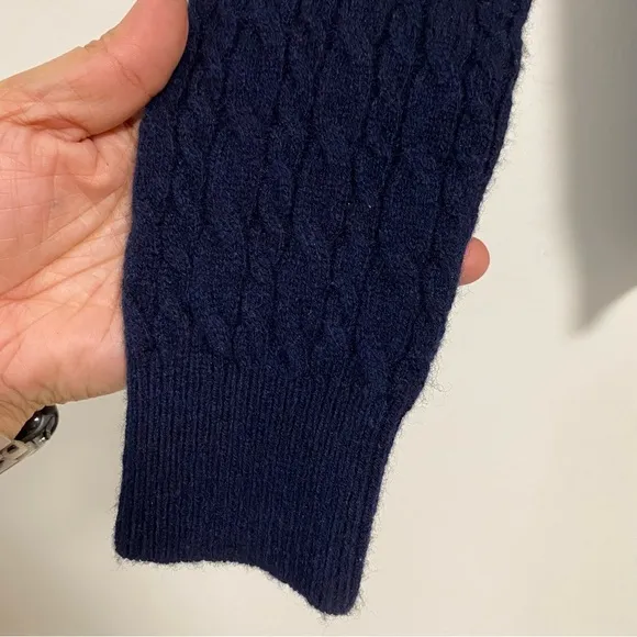 Jack Wills Sweater Women’s Size 4 Navy Cable knit Merino Wool Blend Sweater