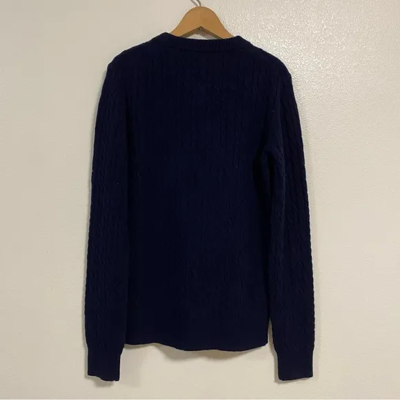 Jack Wills Sweater Women’s Size 4 Navy Cable knit Merino Wool Blend Sweater