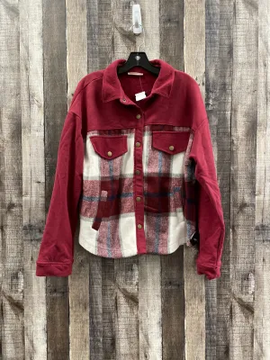 Jacket Shirt By Ces Femme In Plaid Pattern, Size: M