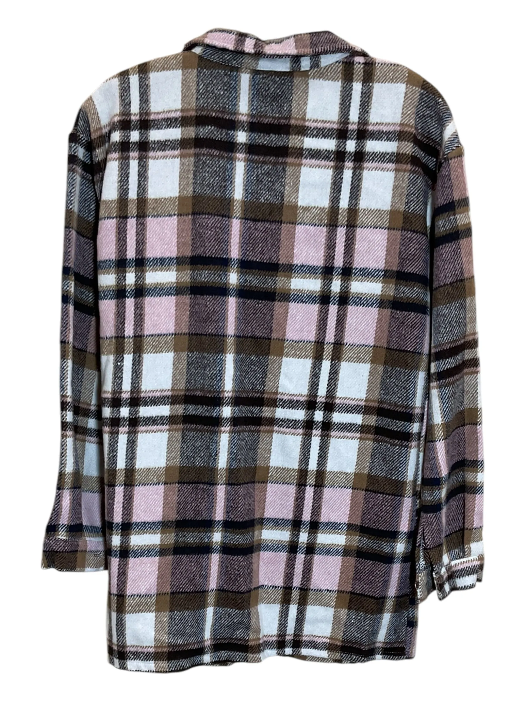 Jacket Shirt By Clothes Mentor In Plaid Pattern, Size: M