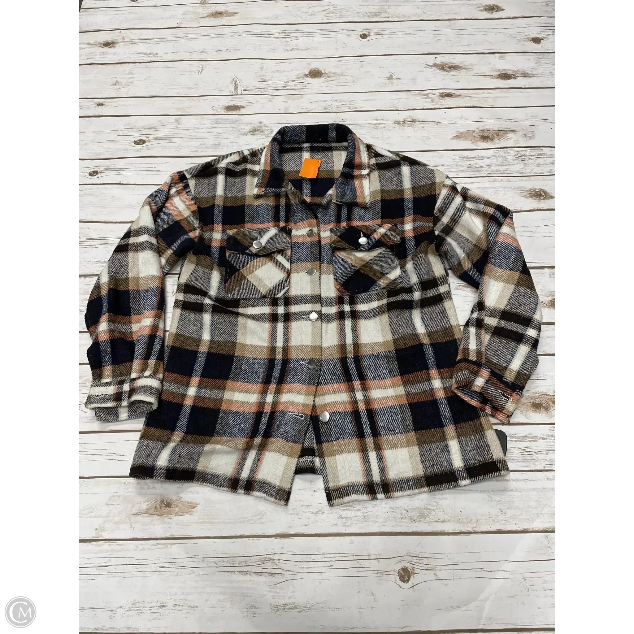 Jacket Shirt By Cmf In Plaid Pattern, Size: S