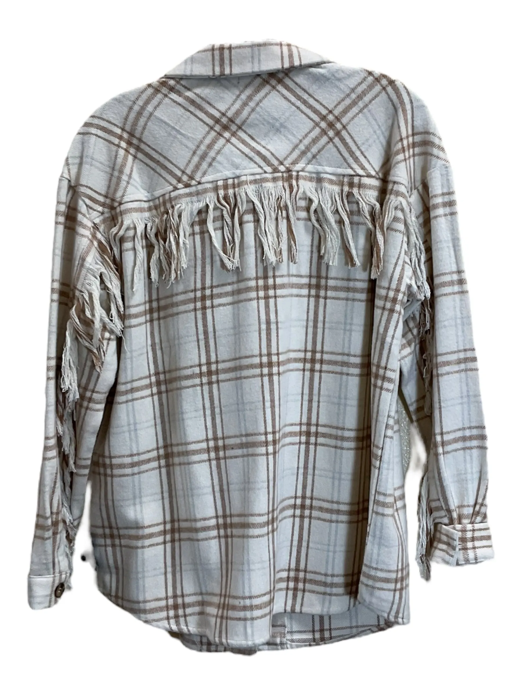 Jacket Shirt By Coco And Carmen In Plaid Pattern, Size: M