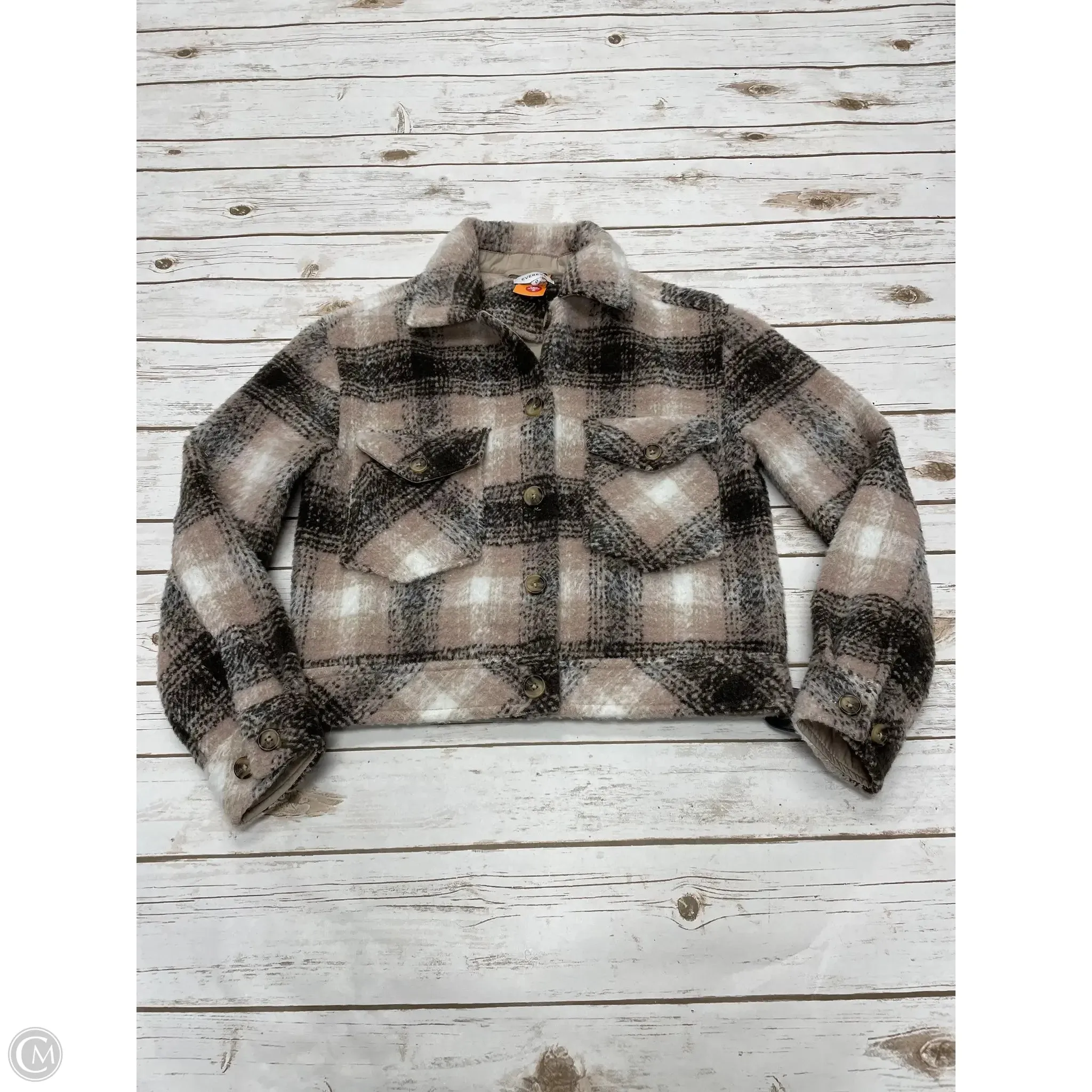 Jacket Shirt By Evereve In Plaid Pattern, Size: Xs
