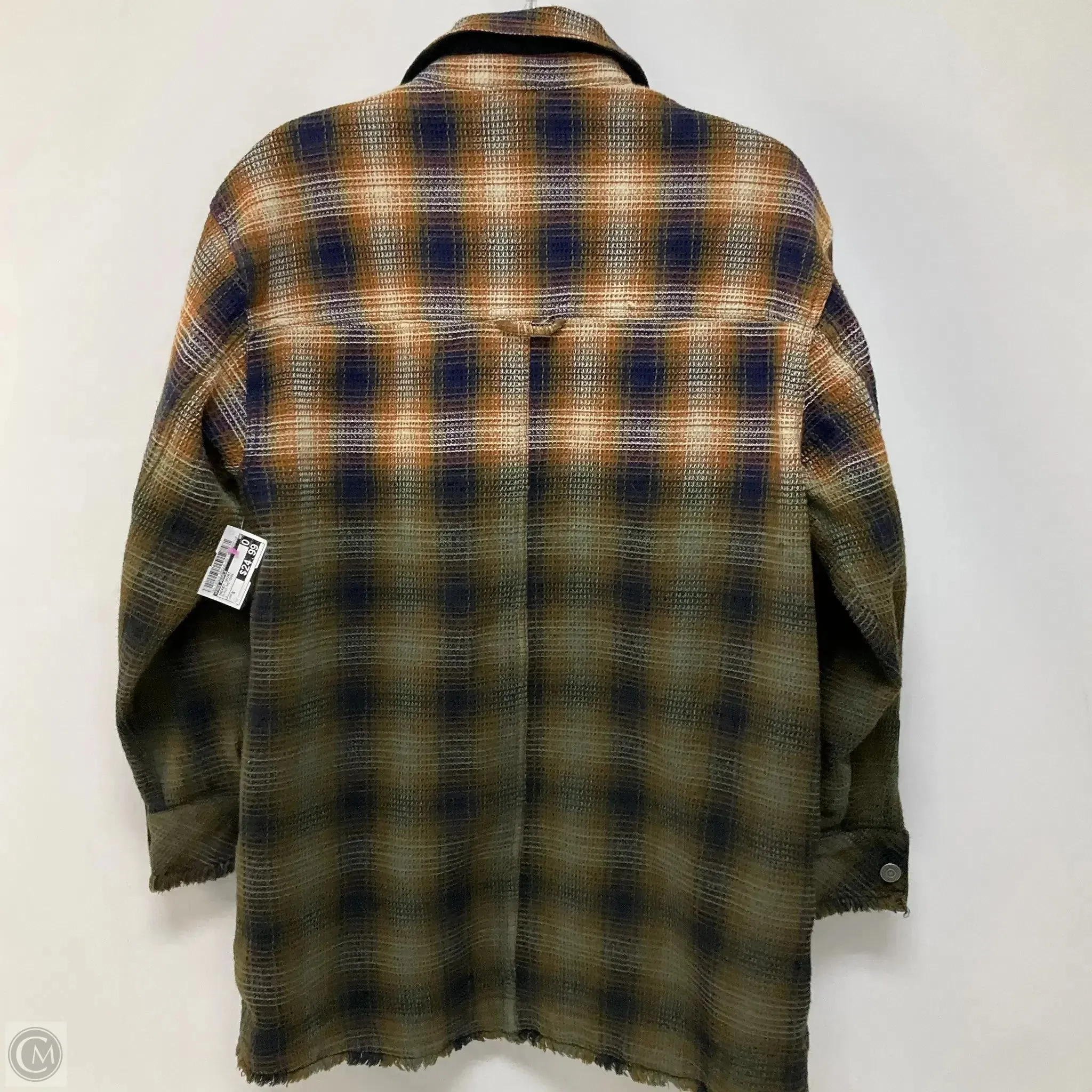 Jacket Shirt By Free People In Plaid Pattern, Size: S