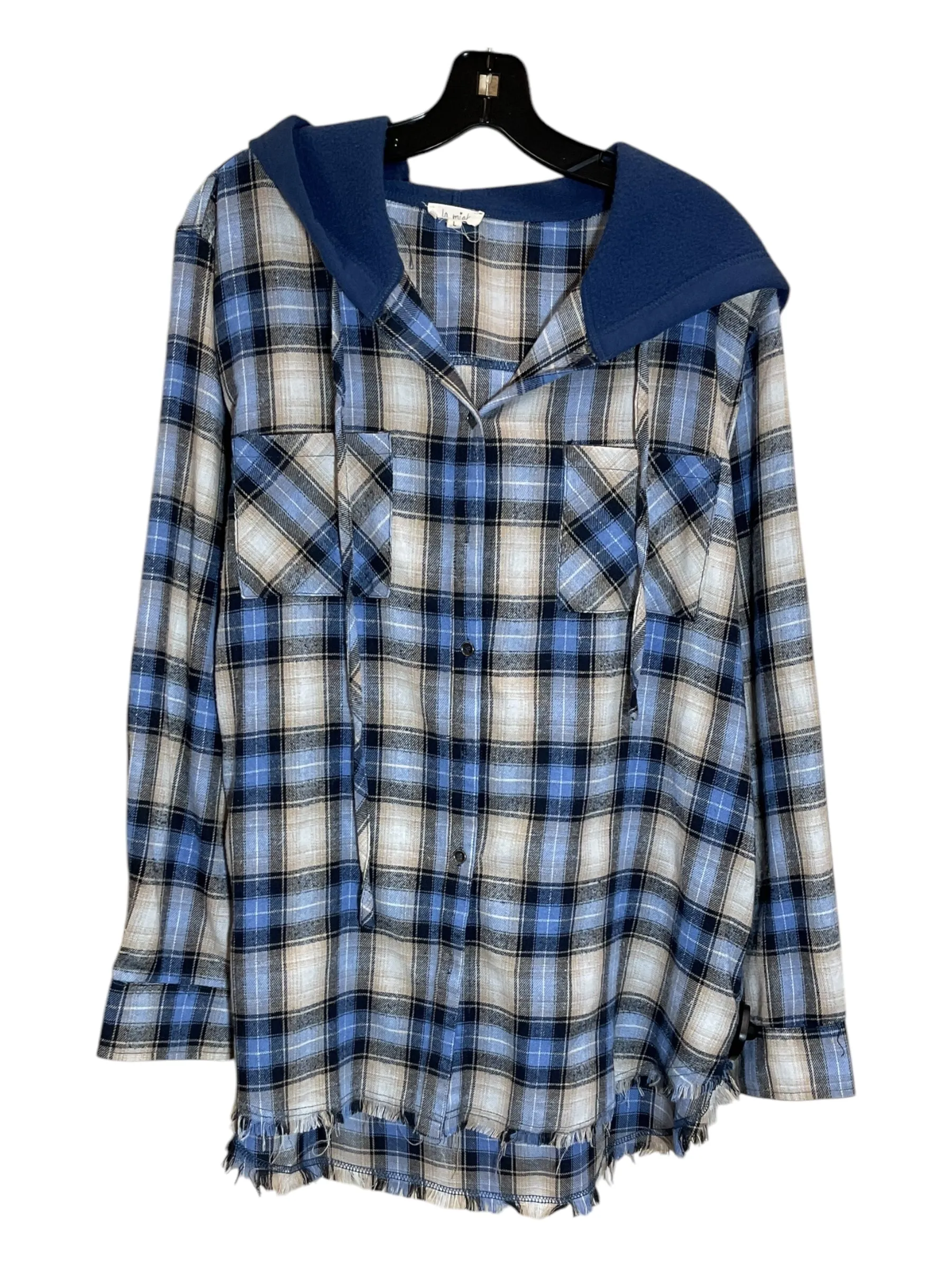 Jacket Shirt By La Miel In Plaid Pattern, Size: L