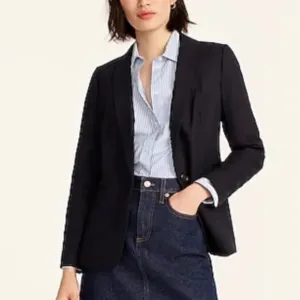 J.Crew Regency Blazer Super 120's Wool Black Size 4