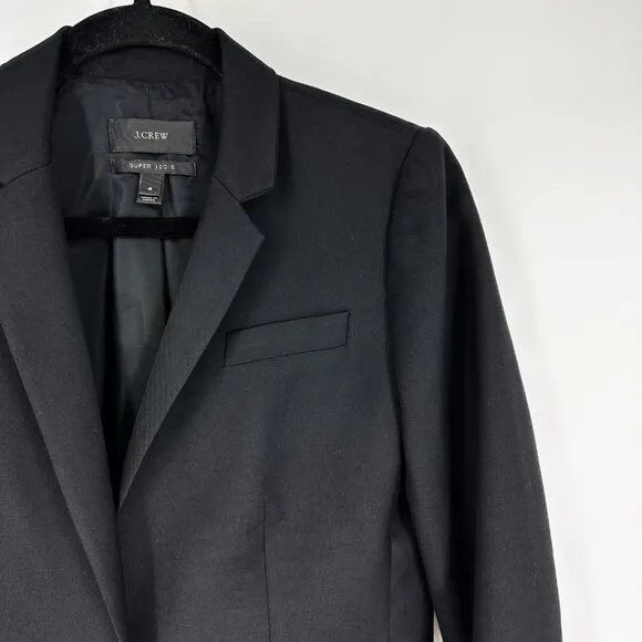 J.Crew Regency Blazer Super 120's Wool Black Size 4