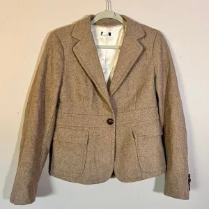 J.Crew Women’s Wool Herringbone Blazer Size 8 Academia Schoolboy Equestrian