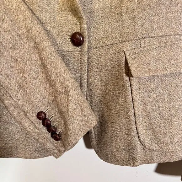 J.Crew Women’s Wool Herringbone Blazer Size 8 Academia Schoolboy Equestrian