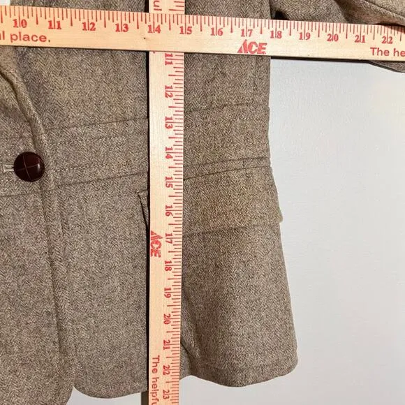 J.Crew Women’s Wool Herringbone Blazer Size 8 Academia Schoolboy Equestrian