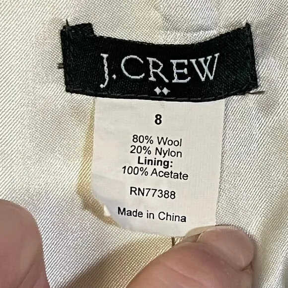 J.Crew Women’s Wool Herringbone Blazer Size 8 Academia Schoolboy Equestrian