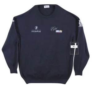 John Daly Signed Match Worn Navy Johnstons of Elgin Cashmere Sweater BAS