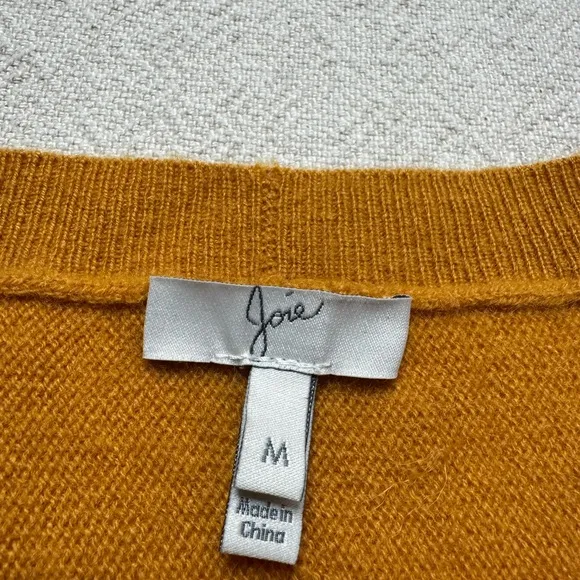 Joie Cashmere Mustard Yellow Longline Sweater M
