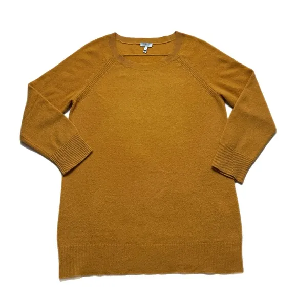 Joie Cashmere Mustard Yellow Longline Sweater M