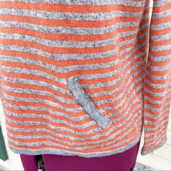 Joie Orange &amp; Gray (Grey) Wool Cashmere Hoodie Sweater Size Small