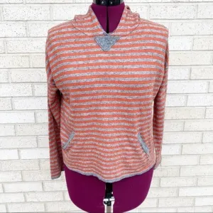 Joie Orange &amp; Gray (Grey) Wool Cashmere Hoodie Sweater Size Small