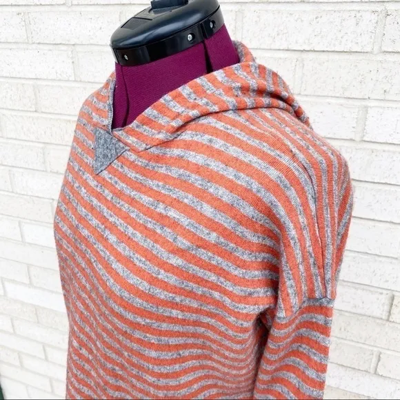 Joie Orange &amp; Gray (Grey) Wool Cashmere Hoodie Sweater Size Small