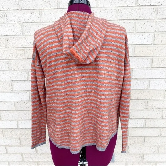 Joie Orange &amp; Gray (Grey) Wool Cashmere Hoodie Sweater Size Small