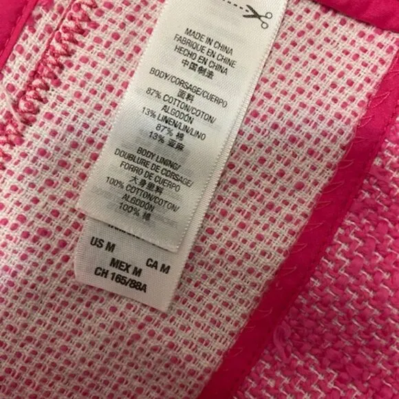 Juicy Couture Hot Pink Tweed Blazer Size M