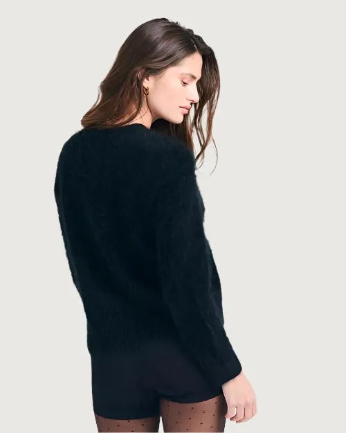 JUMPER 1234 | Brushed Cashmere Crew Sweater | Black