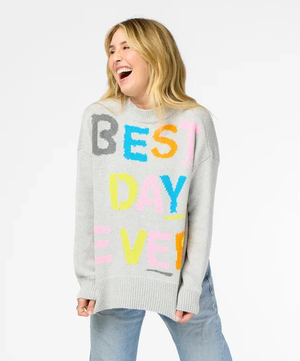 Kerri Rosenthal - Best Day Ever Cotton Sweater - Silver Fox