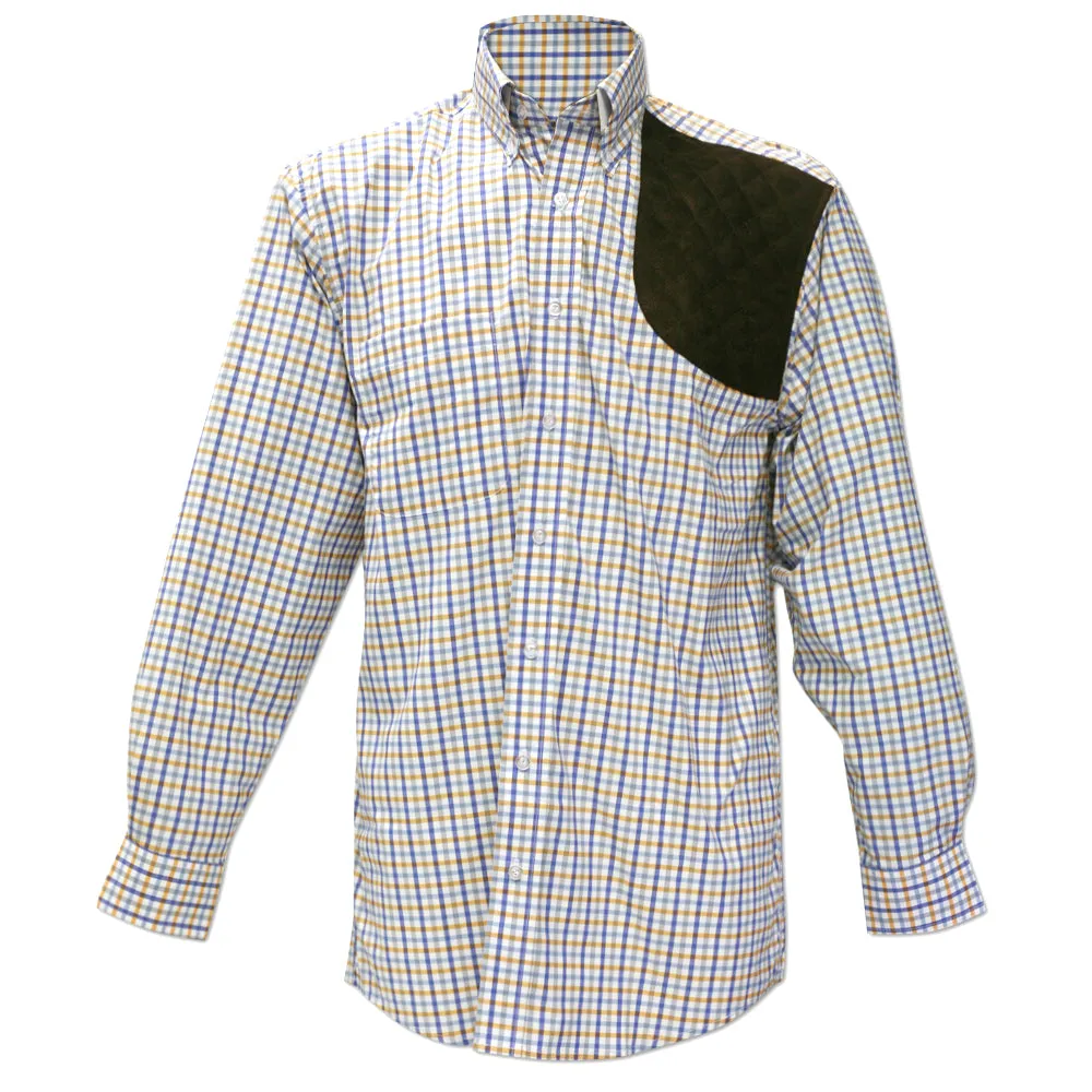 Kevin's Orange/Blue Plaid Performance Left Hand Long Sleeve Shooting Shirt