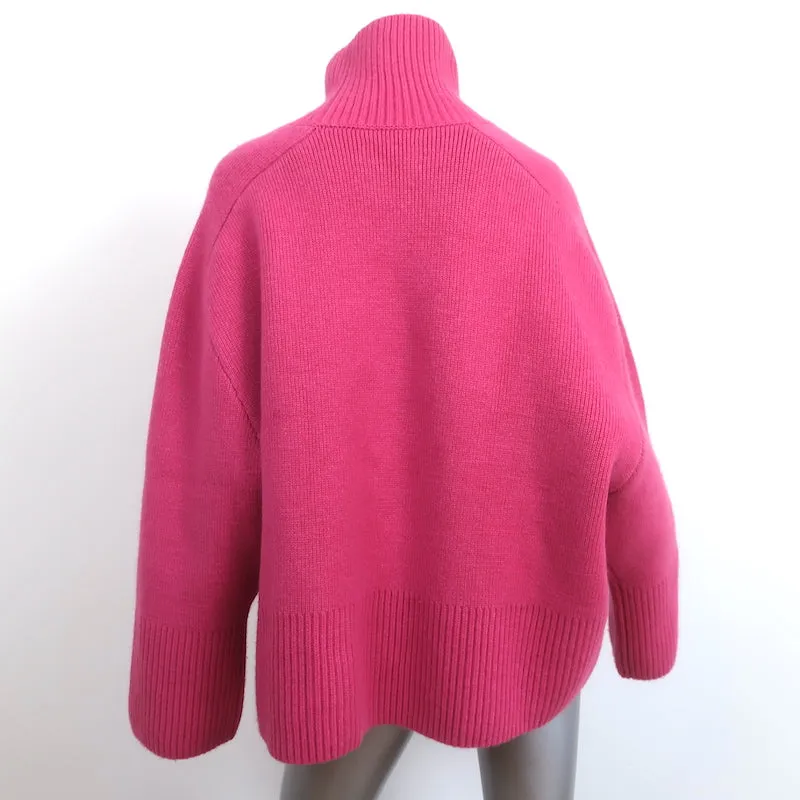 Khaite Barbara Oversize Turtleneck Sweater Pink Stretch Cashmere Size Small
