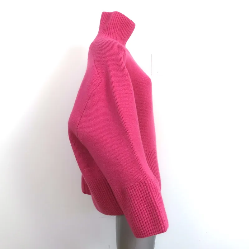 Khaite Barbara Oversize Turtleneck Sweater Pink Stretch Cashmere Size Small