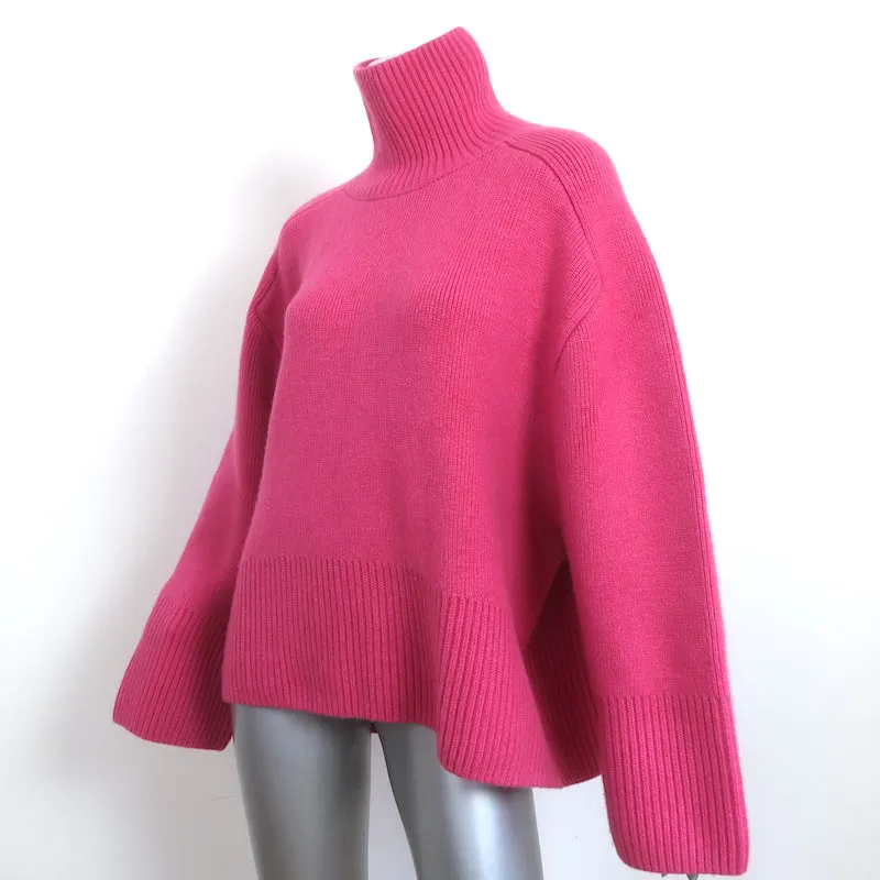Khaite Barbara Oversize Turtleneck Sweater Pink Stretch Cashmere Size Small