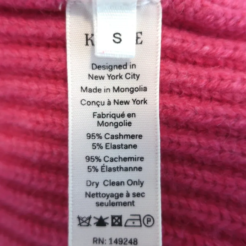 Khaite Barbara Oversize Turtleneck Sweater Pink Stretch Cashmere Size Small