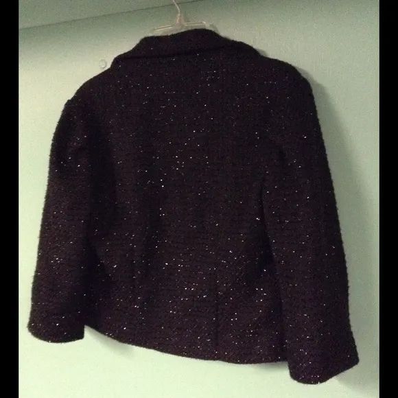 KINDER AGGUGINI MACYS COLLABORATION BLACK KNIT TWEED GLITTER BLAZER