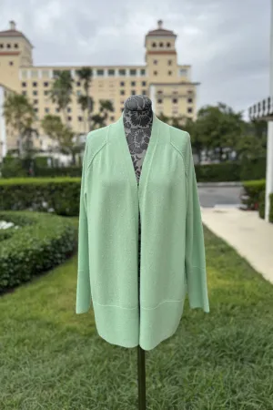 Kinross Rib Trim Cardigan in Celadon