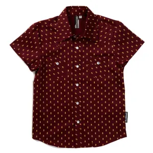 Knuckleheads One and Only Burgundy Plaid Rockabilly Shirt