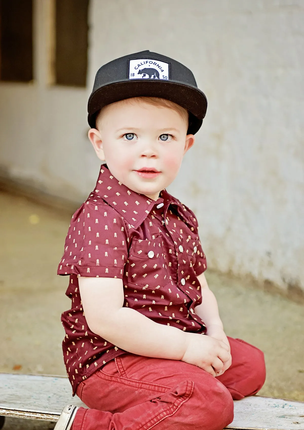 Knuckleheads One and Only Burgundy Plaid Rockabilly Shirt