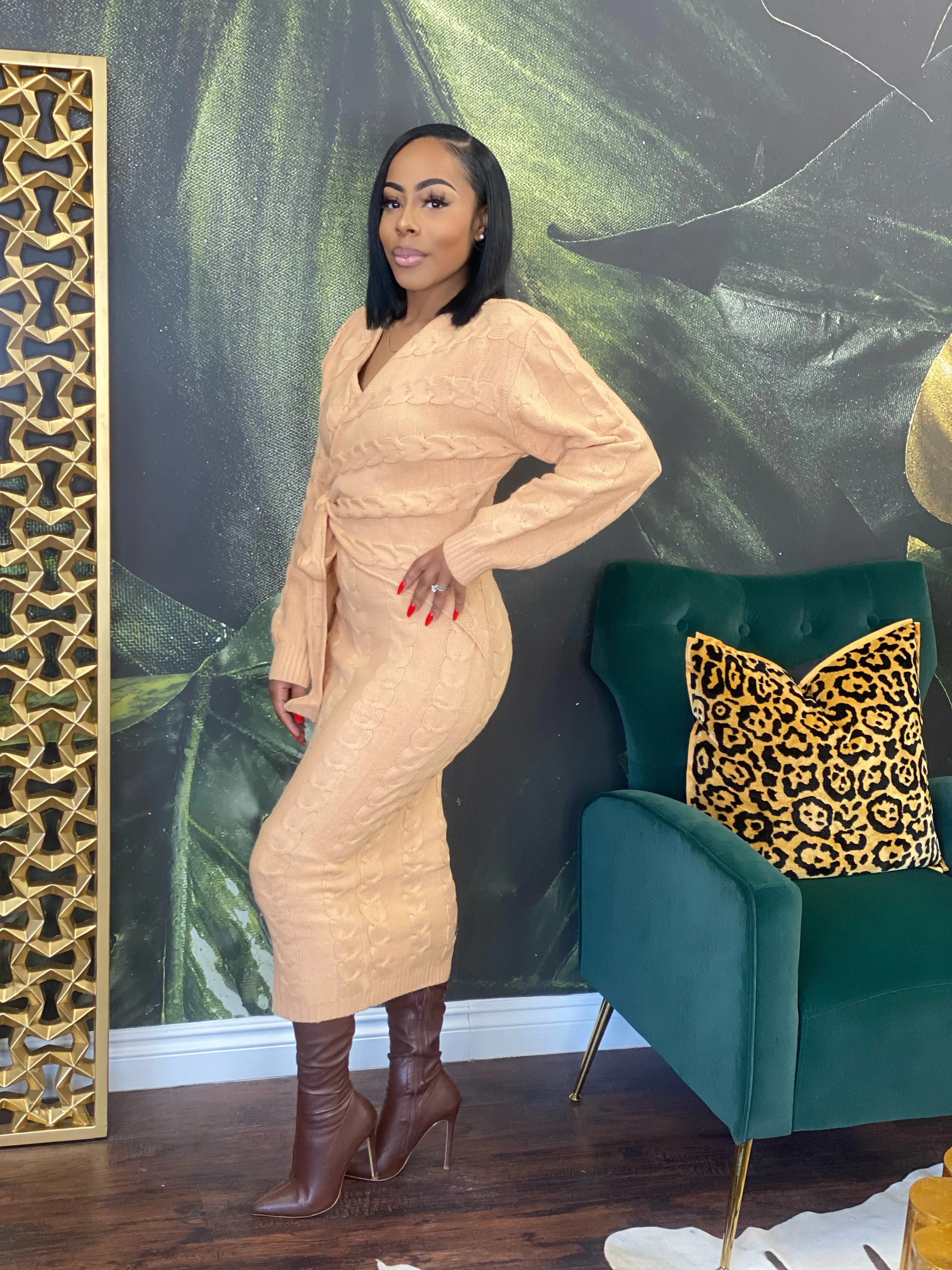 Kolby Cable knit dress