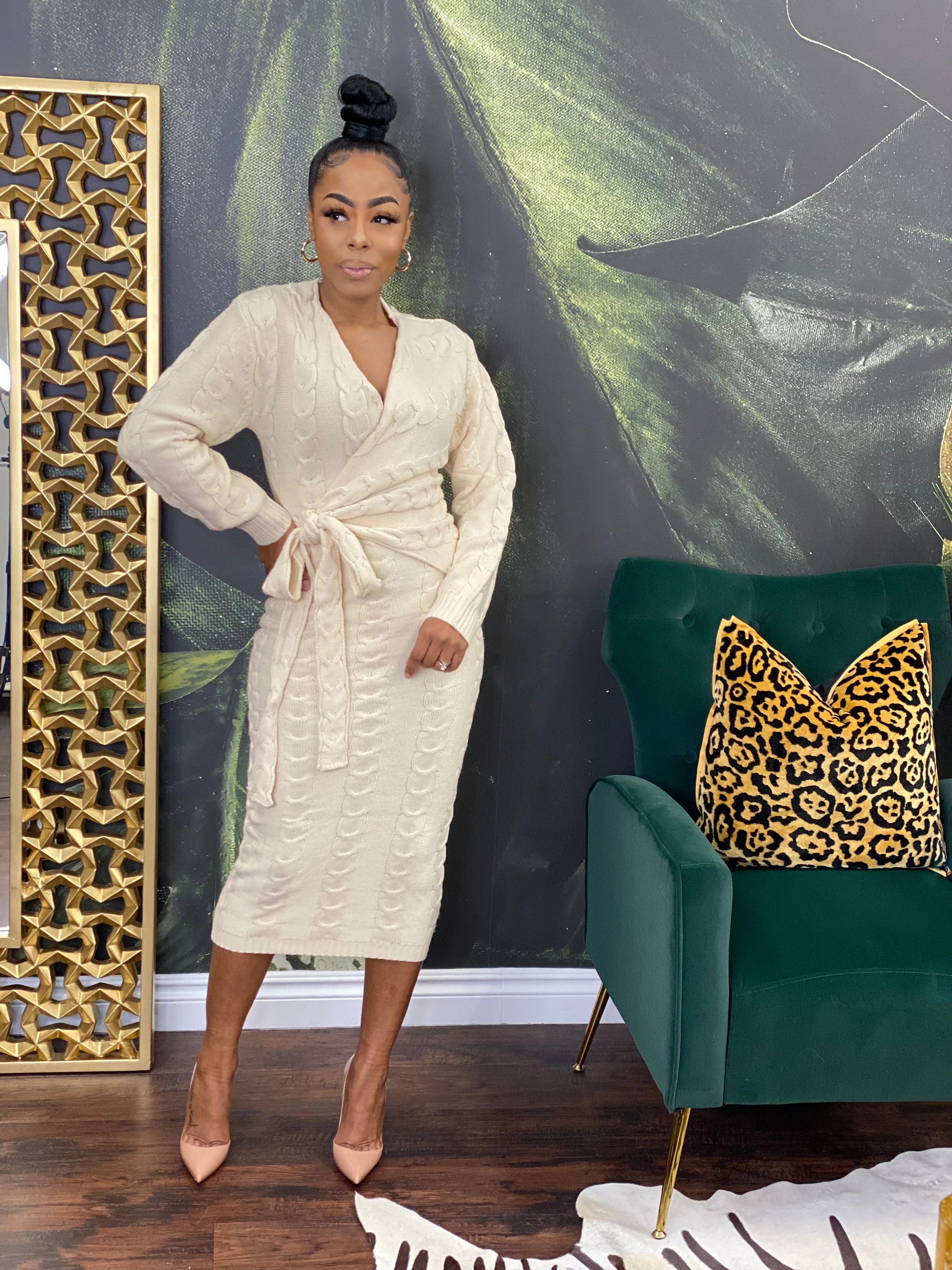 Kolby Cable knit dress