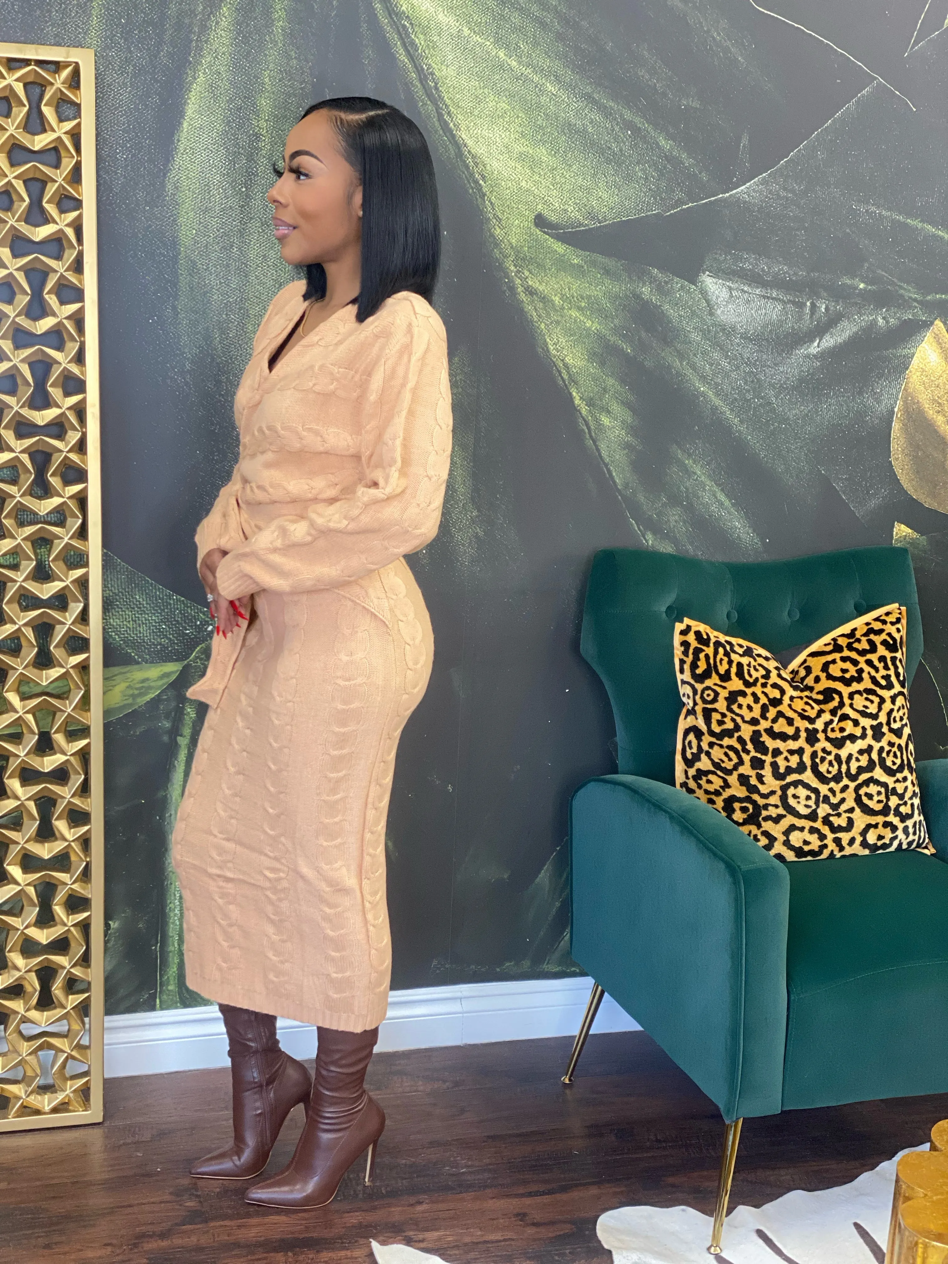 Kolby Cable knit dress