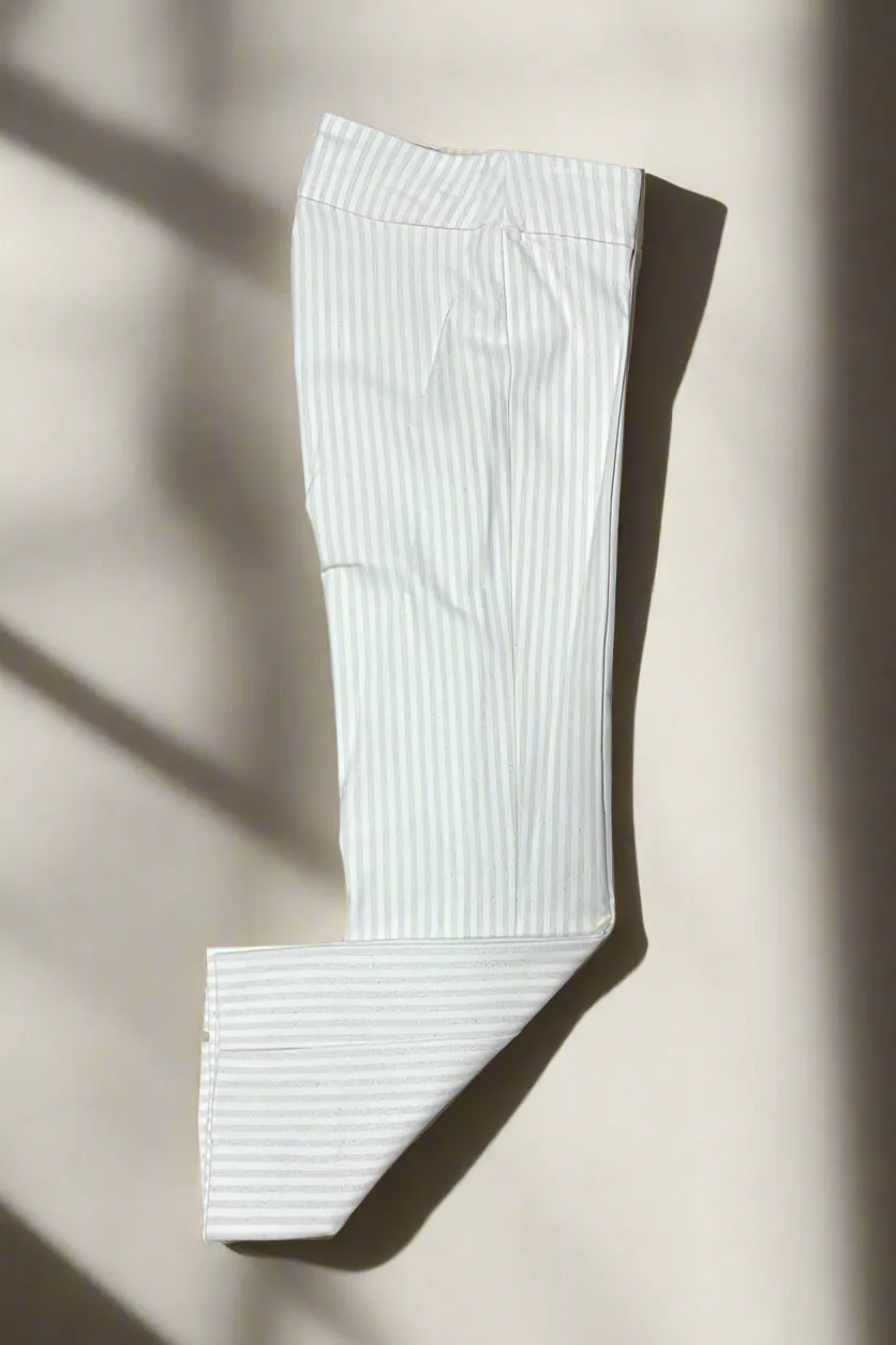 Krazy Larry Straight Leg Pull-On Pant in Tan Stripe