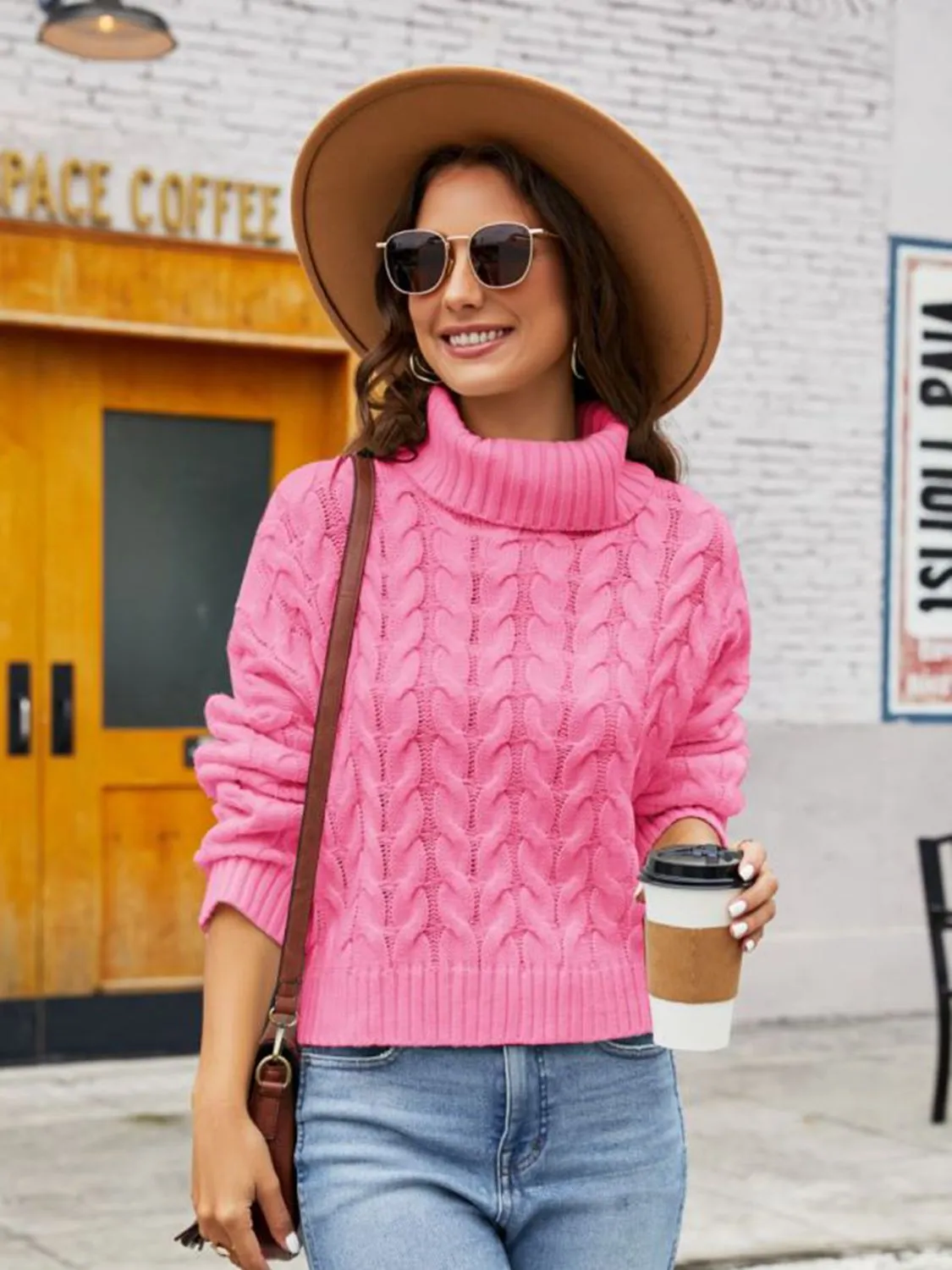 Kyra Turtle Neck Cable-Knit Sweater