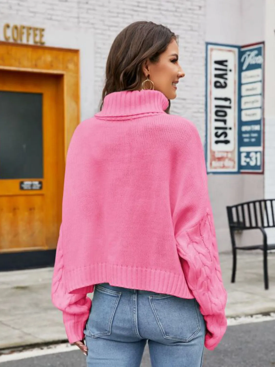 Kyra Turtle Neck Cable-Knit Sweater