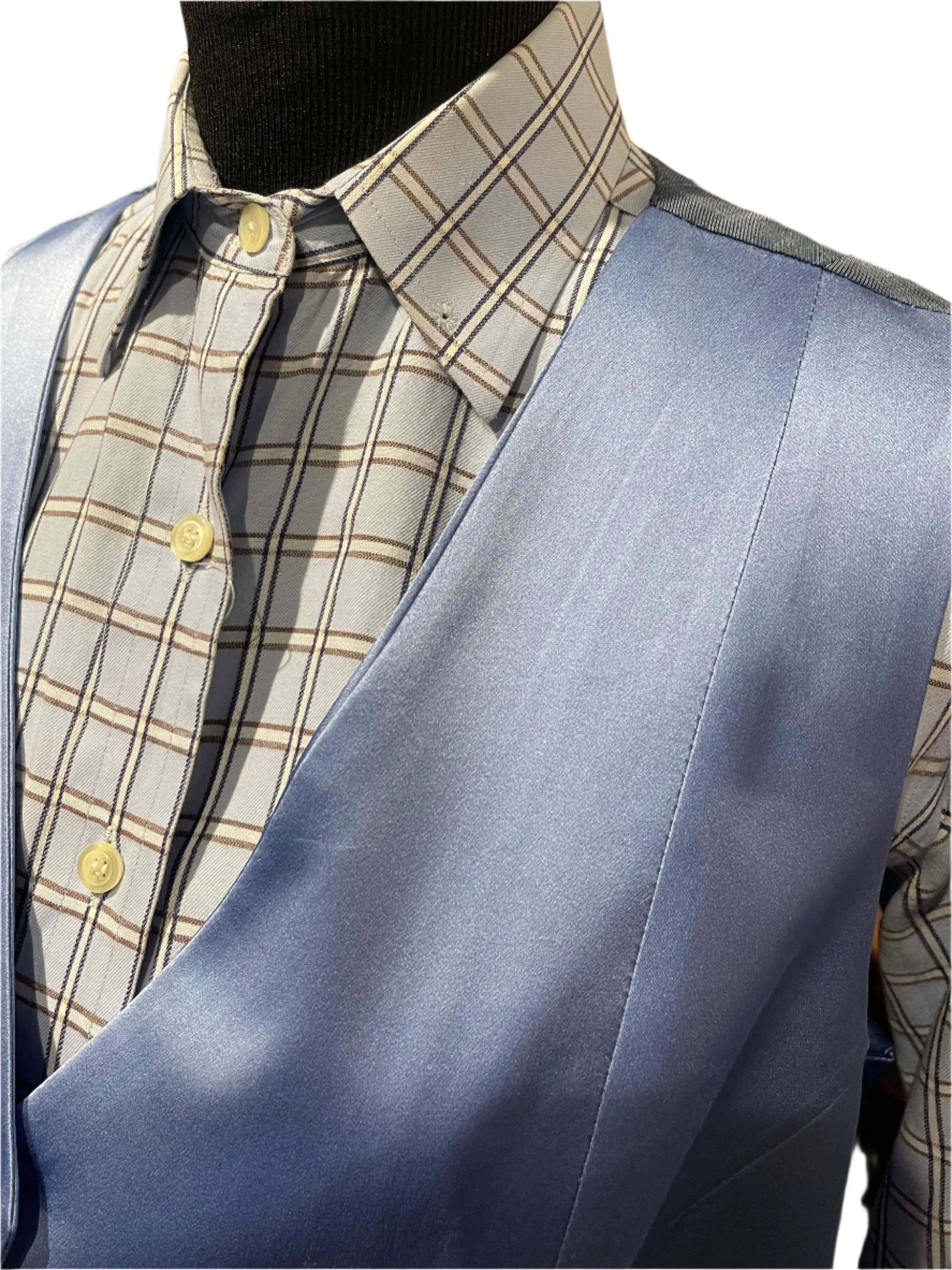 Ladies Blue Plaid Set