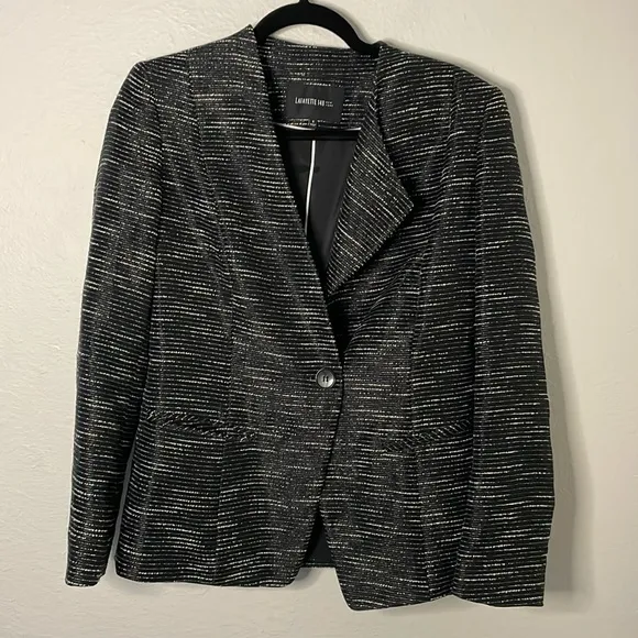 Lafayette 148 New York Tweed Blazer silk blend Jacket Sz 6